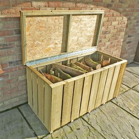 log storage boxes for garden